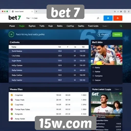 Interface do usuário no site de apostas bet 7